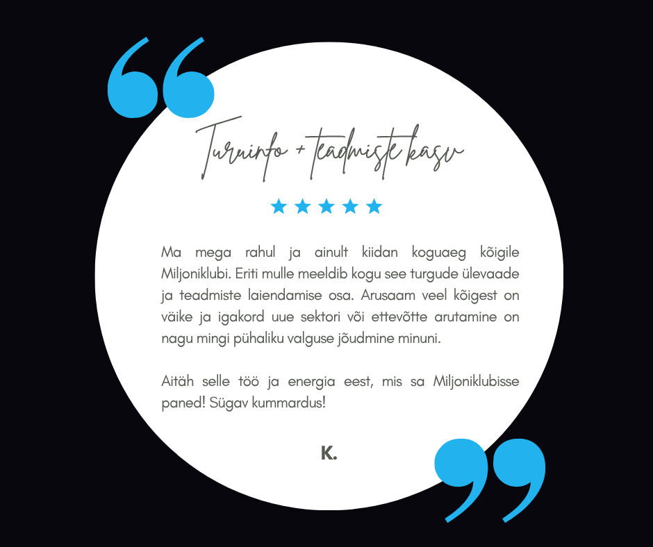 Miljoniklubi tagasiside 1